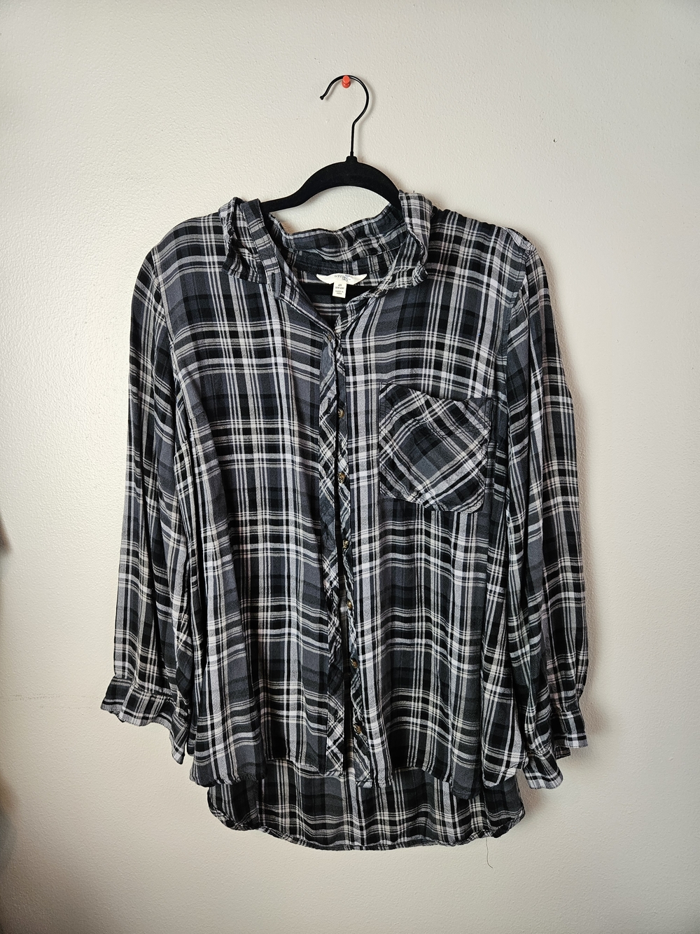 Terra & Sky Black and White Plaid Shirt